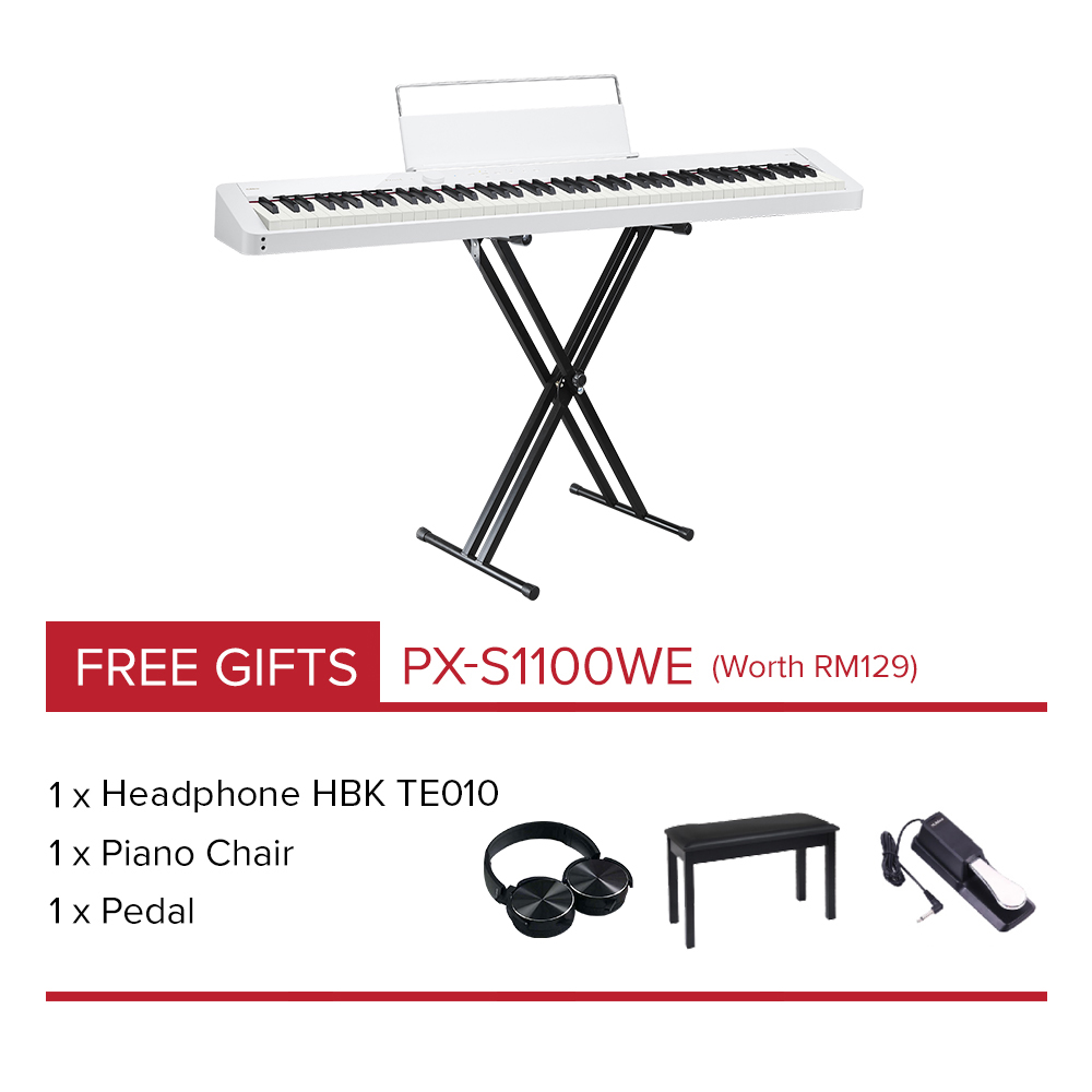 CASIO Privia Digital Piano PX-S1100WE White (ProPortable Package)